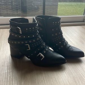 LIKE NEW STUDDED LEATHER BOOTS